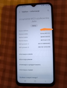 Samsung M23 (4GB RAM + 128GB PAMIĘCI WBUDOWANEJ!)