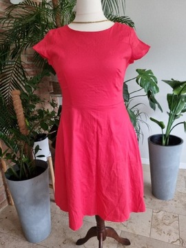 Sukienka rozowa 40 L rozkloszowana bawelniana