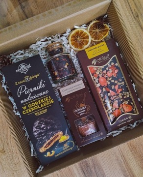 Box prezentowy ZESTAW herbata czekolada pierniki