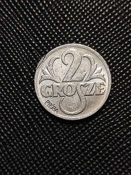 2 grosze 1939 próba stara moneta Polska wykopki monet