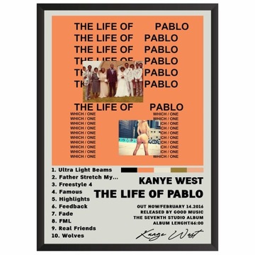 Kanye West The Life Of Pablo Plakat z albumem