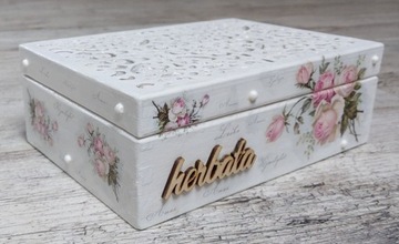 Herbaciarka pudełko na herbatę Shabby chic WZORY