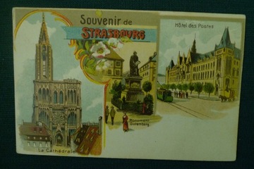 SOUVENIR DE STRASBOURG - KATEDRA - LITHO