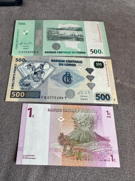 Congo 500, 500, 1 franca set