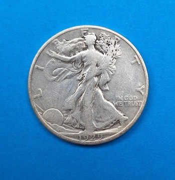 USA pół dolara Walking Liberty 1929 D, Ag 0,900