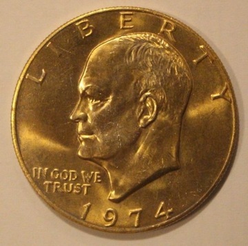 1 $ DOLAR 1974 USA, EISENHOWER  - PLATEROWANY