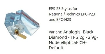 Analogis Black Diamond Nude Elliptical. Nowa igła. EPS 202 ED. Wkładka T4P