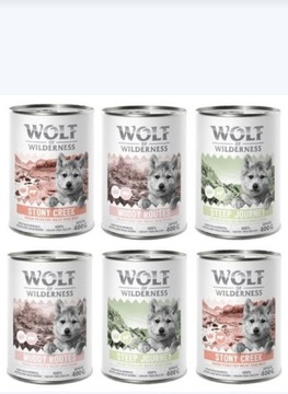 Wolf of Wilderness JUNIOR 6x400g MIX SMAKOWY