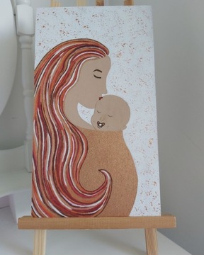 Obraz Matka i Dziecko Babyshower prezent Handmade