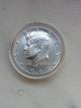 USA 1/2 pół dolara 1969 r J  Kennedy srebro 