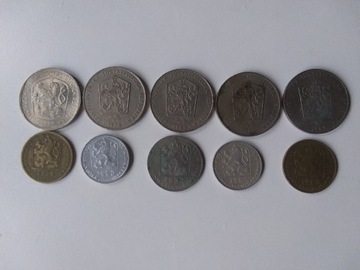 Zestaw monet Czechosłowacja 10 sztuk