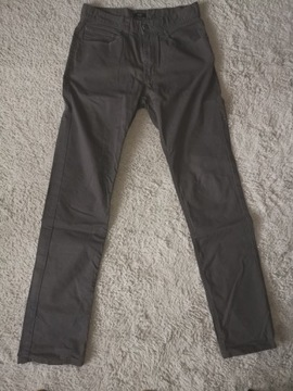 Klasyczne spodnie ciemnoszare, rozmiar 30-34, JAK NOWE