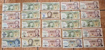 ZESTAW BANKNOTÓW PRL Z NADRUKIEM 25 SZTUK!!!