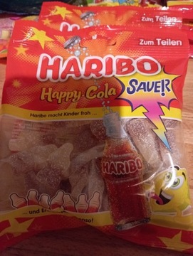 Oryginalne niemieckie żelki Haribo kwaśna cola