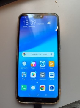 Smartfon HUAWEI P20 lite - zbita szybka z przodu