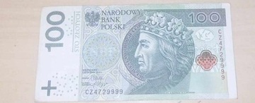 banknot 9999 idealny obiegowy