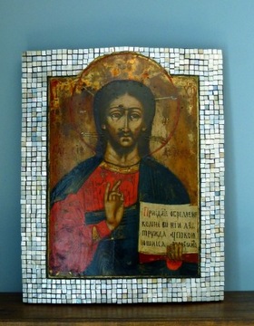 Ikona Jezus Chrystus Pantokrator, Rosja XIX w.
