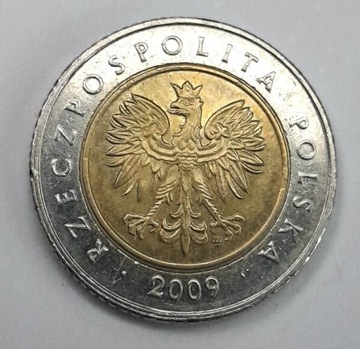 5 ZŁ 2009 r - 5zl 2009r moneta 5 złotych 2009 rok