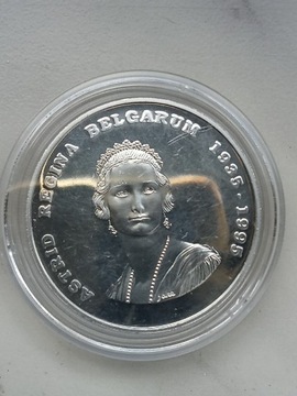 Belgia 250 Franków 1995 r Urodziny Królowej srebro 