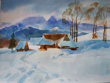 TATRY GIEWONT(akwarela wykonanie)29x42cm