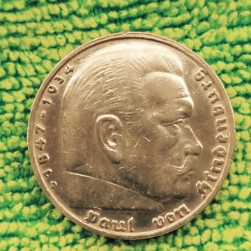 1936 Niemcy srebrnych 5 marek,D. Swastyka 