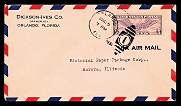 USA 1931, koperta firmowa Dickson-Ives Co.