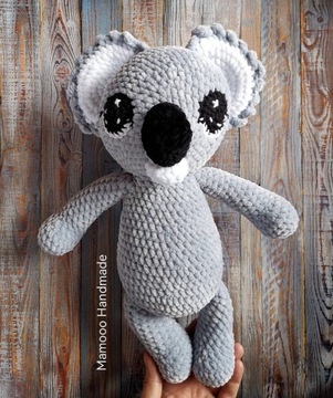 Koala miś maskotka na szydełku rękodzieło handmade