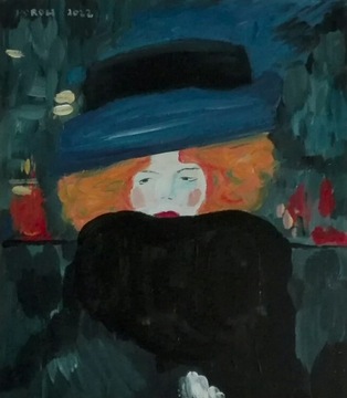 Gustaw Klimt, Kobieta w kapeluszu, 26,5x30,5 cm.