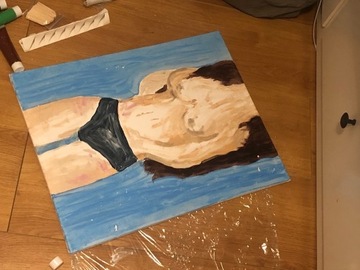 Obraz cialopozytywny kobieta na płótnie malowany