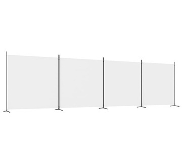 Parawan 4-panelowy, biały, 698x180 cm, tkanina