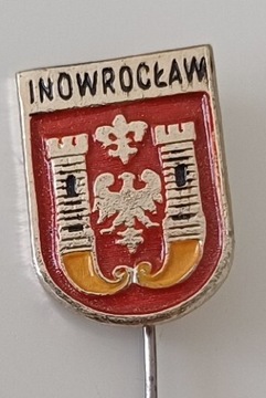 Stara przypinka PRL metalowy znaczek Inowrocław