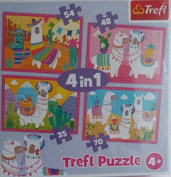 Nowe zafoliowane Puzzle trefl  4in1 lama 4+