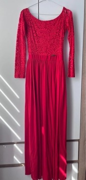 Suknia czerwona koronkowa XS