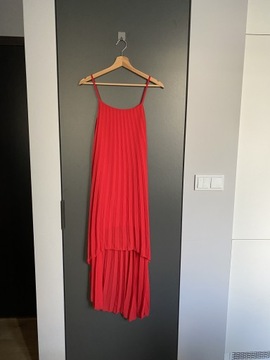 Czerwona włoska sukienka na ramiączkach S/M NOWA