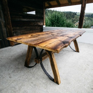 Stół drewniany, stare drewno świerkowe 220x106x75