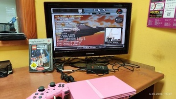 Kolekcjonerska Ps2 + pad , FMCB, 128gb różowa pink