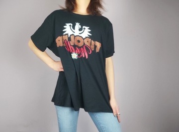 T-shirt damski czarny z nadrukiem XXL Port and Com