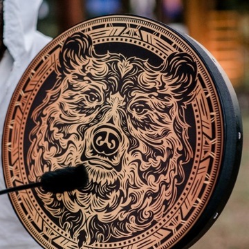 Szamański wegański bęben “Bear Drum" 24''