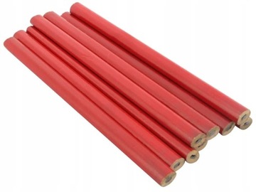 Ołówek stolarski czerwony budowlany 17,5cm 12szt.