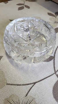 Kryształowa popielniczka PRL fi14cmx5,5, wys.5,5cm