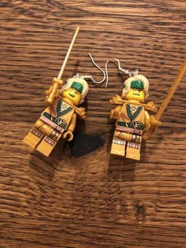 Lego kolczyki ninjago złoty Lloyd