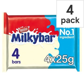 Nestle Milkybar 4x25g batoniki z białej czekolady