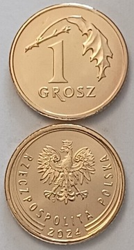 1 gr grosz 2024 r. (kpl 3 szt.) mennicze