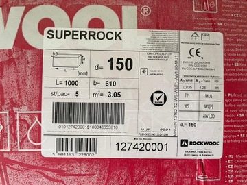 Wełna Rockwool Superrock 15 cm i 7,5 cm