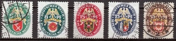 DR, Mi 430-434, 5 znaczków kasowanych bez kleju