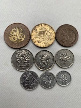 Czechy zestaw 9 monet 