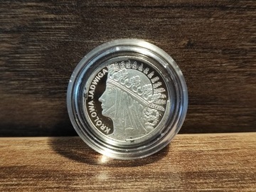 Srebrna moneta Królowa Jadwiga BU 1/10 bulionowa