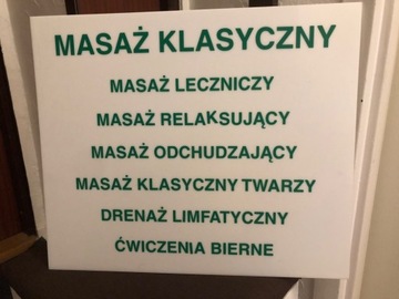 Szyld z napisem Masaż klasyczny