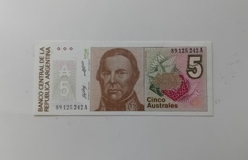 5 Austral - Argentyna 1989 r