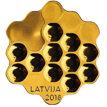 5€ Plaster Miodu Honey Coin Medus Moneta Latvia